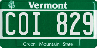 VT license plate COI829