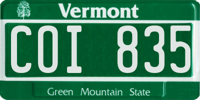 VT license plate COI835
