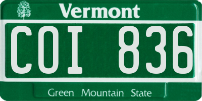 VT license plate COI836