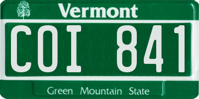 VT license plate COI841