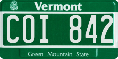 VT license plate COI842