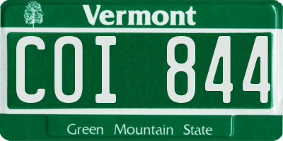 VT license plate COI844