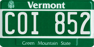 VT license plate COI852