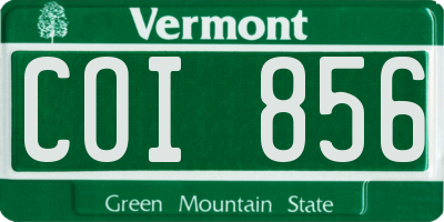 VT license plate COI856