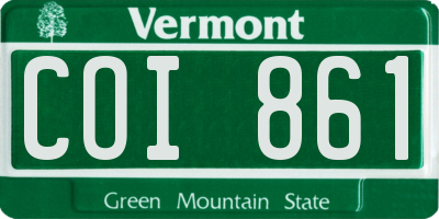 VT license plate COI861