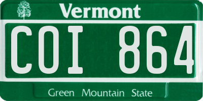 VT license plate COI864