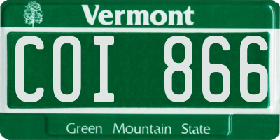 VT license plate COI866