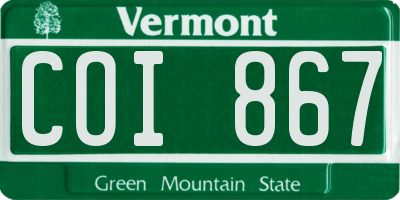 VT license plate COI867