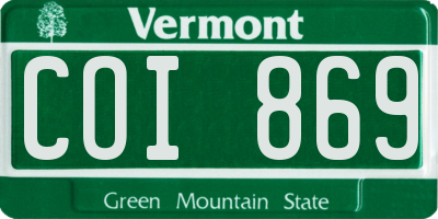 VT license plate COI869