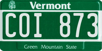 VT license plate COI873
