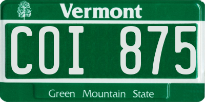 VT license plate COI875
