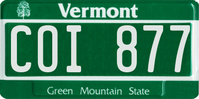 VT license plate COI877