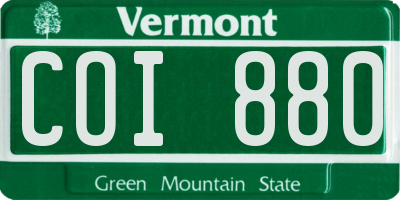 VT license plate COI880