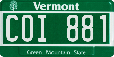 VT license plate COI881