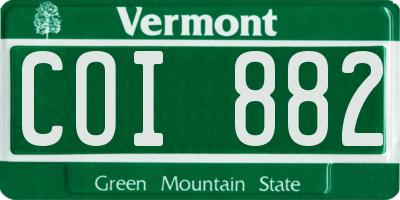 VT license plate COI882