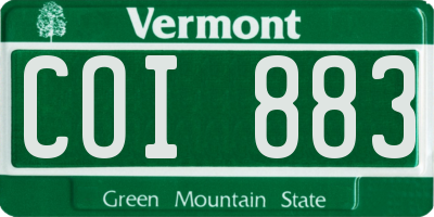 VT license plate COI883