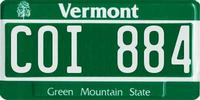 VT license plate COI884