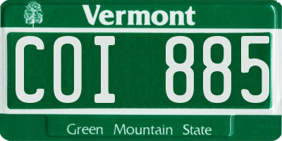 VT license plate COI885