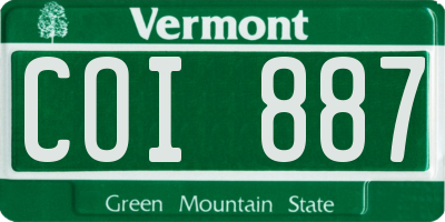 VT license plate COI887