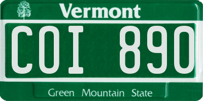 VT license plate COI890