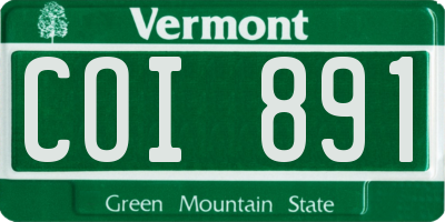 VT license plate COI891