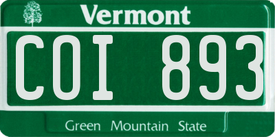 VT license plate COI893