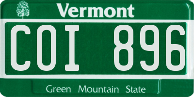 VT license plate COI896