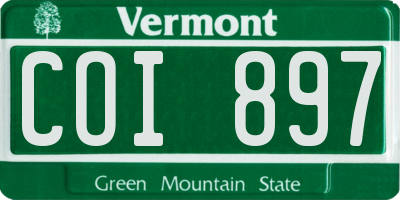 VT license plate COI897