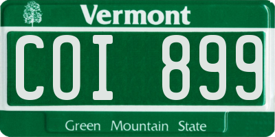 VT license plate COI899