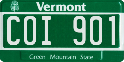 VT license plate COI901