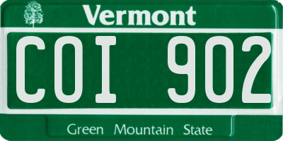 VT license plate COI902