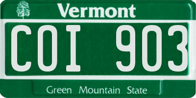 VT license plate COI903