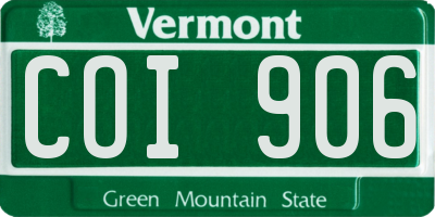 VT license plate COI906