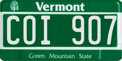 VT license plate COI907