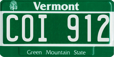 VT license plate COI912