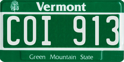 VT license plate COI913