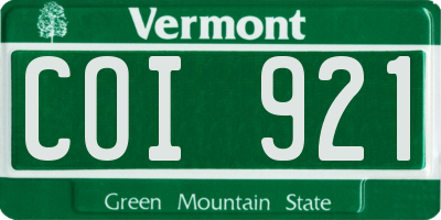 VT license plate COI921