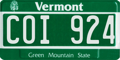 VT license plate COI924