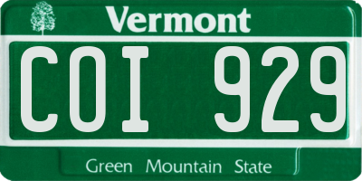 VT license plate COI929