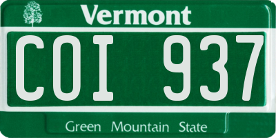 VT license plate COI937