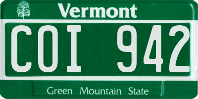 VT license plate COI942