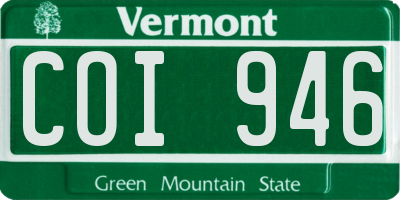 VT license plate COI946