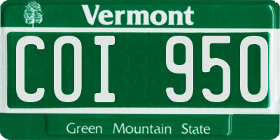 VT license plate COI950