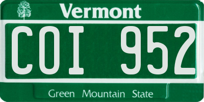 VT license plate COI952