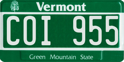VT license plate COI955