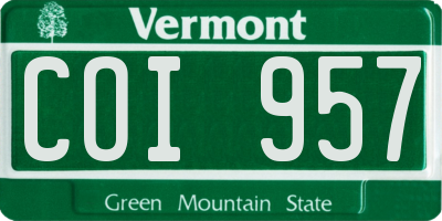 VT license plate COI957