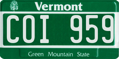 VT license plate COI959