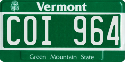 VT license plate COI964