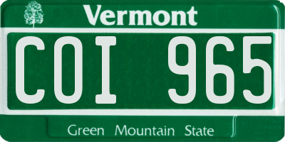 VT license plate COI965