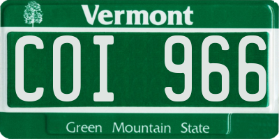 VT license plate COI966